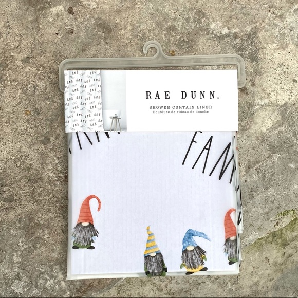 Rae Dunn FAMILY Gnome Shower Curtain Liner - Picture 6 of 6